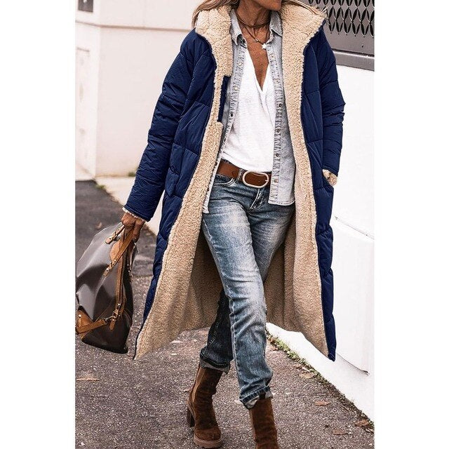 Chloe Reversible Long Padded Winter Coat – Warm and Stylish