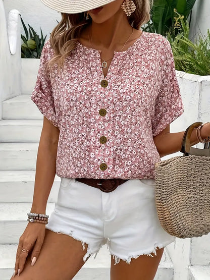 Verna Elegant Floral Print Blouse – Stylish Women’s Top