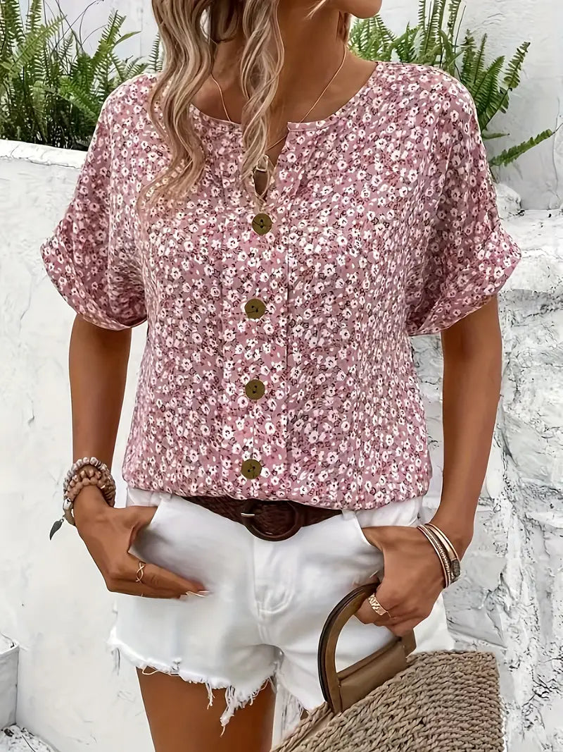Verna Elegant Floral Print Blouse – Stylish Women’s Top