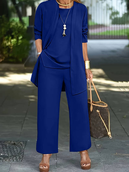 Elegant 3-Piece Women’s Trouser Suit – Stylish and Professional Set