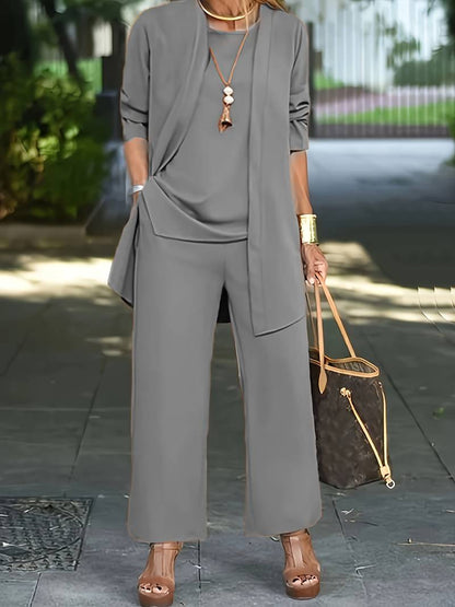 Elegant 3-Piece Women’s Trouser Suit – Stylish and Professional Set