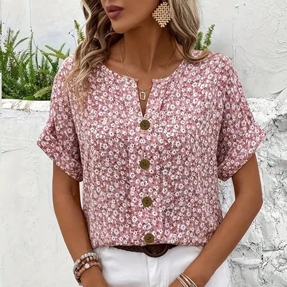 Verna Elegant Floral Print Blouse – Stylish Women’s Top
