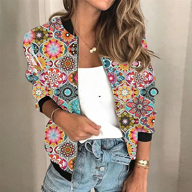 Linde Printed Zip Jacket – Stylish Lightweight Outerwear