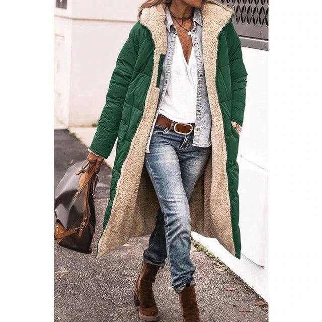 Chloe Reversible Long Padded Winter Coat – Warm and Stylish