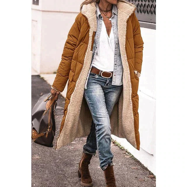 Chloe Reversible Long Padded Winter Coat – Warm and Stylish