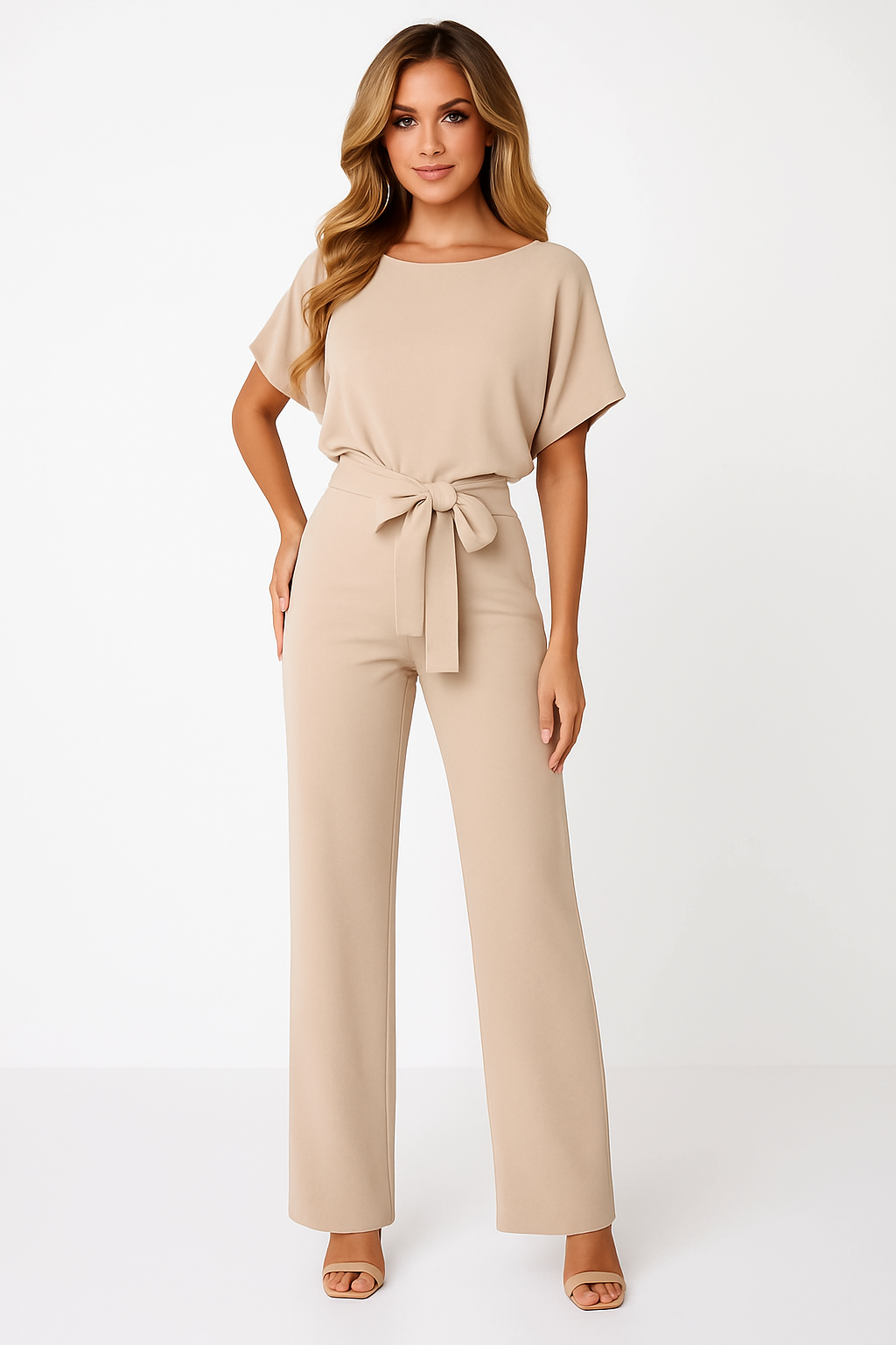 Elva Tie-Belt Jumpsuit – Stylish Women’s One-Piece Outfit