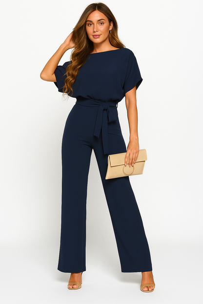 Elva Tie-Belt Jumpsuit – Stylish Women’s One-Piece Outfit