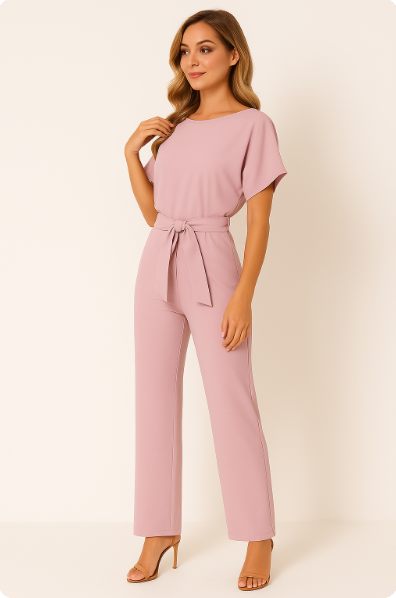 Elva Tie-Belt Jumpsuit – Stylish Women’s One-Piece Outfit