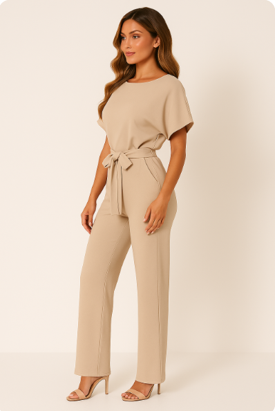 Elva Tie-Belt Jumpsuit – Stylish Women’s One-Piece Outfit