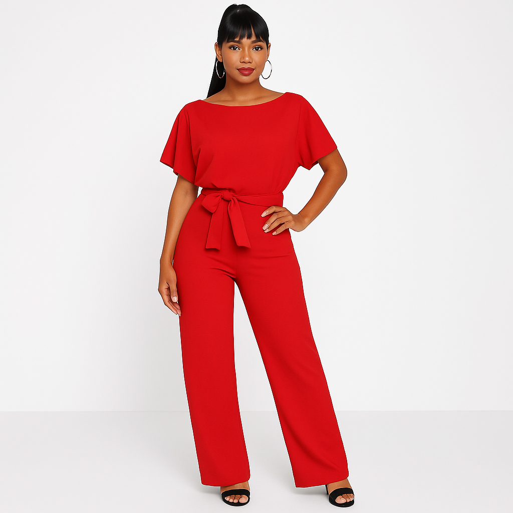 Elva Tie-Belt Jumpsuit – Stylish Women’s One-Piece Outfit