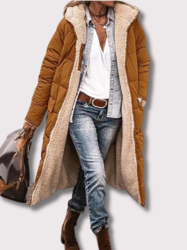 Chloe Reversible Long Padded Winter Coat – Warm and Stylish