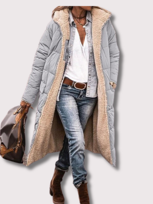 Chloe Reversible Long Padded Winter Coat – Warm and Stylish