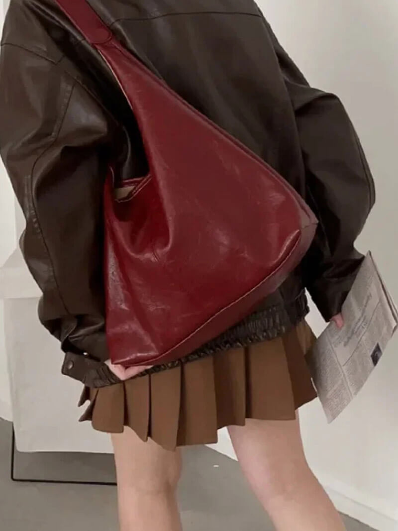 Women’s Minimalist Leather Shoulder Bag – Stylish Everyday Purse
