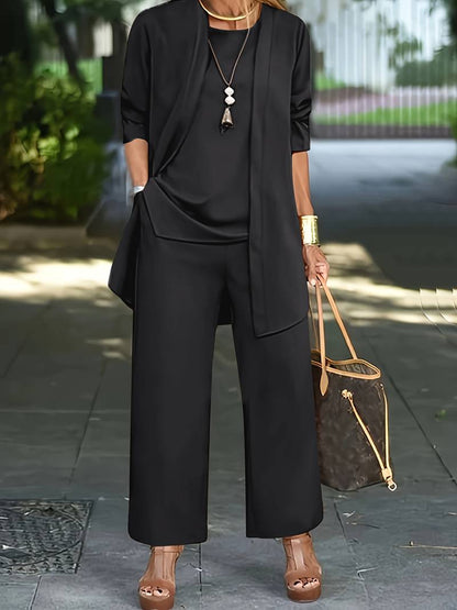 Elegant 3-Piece Women’s Trouser Suit – Stylish and Professional Set