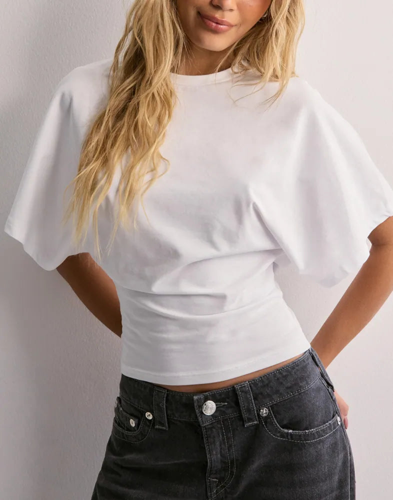 Amaya Trendy Wide-Sleeve T-Shirt – Casual Stylish Women’s Top